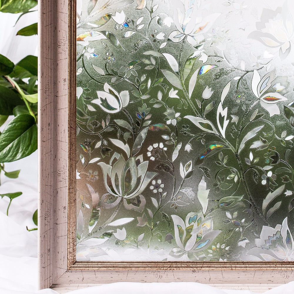 Bathroom Flower Sticker Window Decor