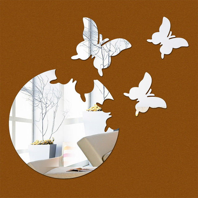 Butterfly Clock Wall Mirror